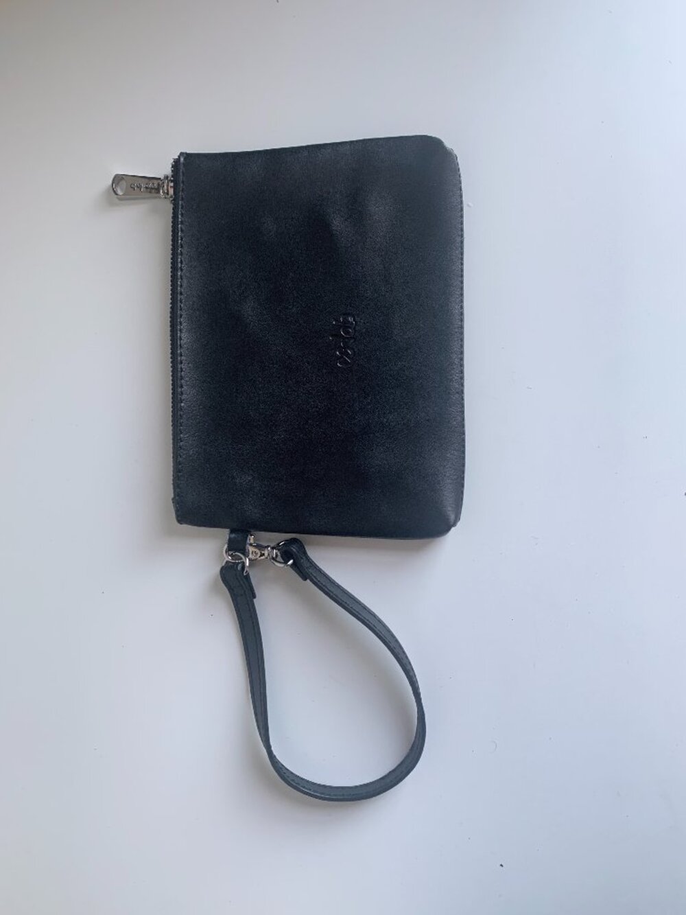 Co-Lab 100% Genuine Leather Wristlet Wallet Black